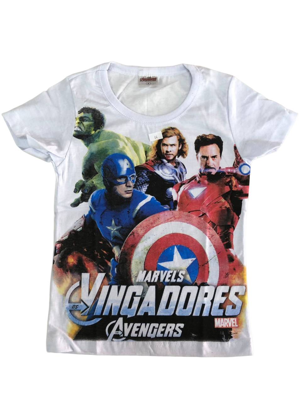 CAMISETA AVENGERS BRANCA 1 AO 10